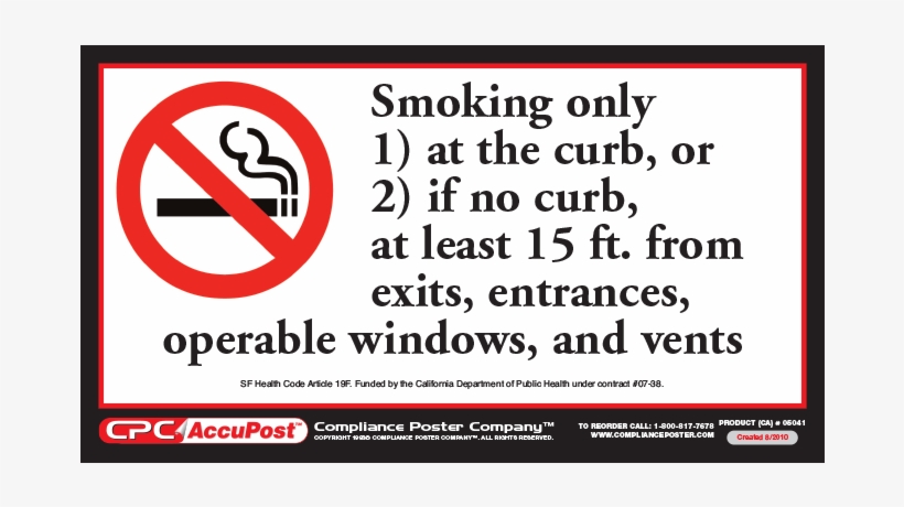 San Francisco, Ca No Smoking Poster - Smoking, transparent png