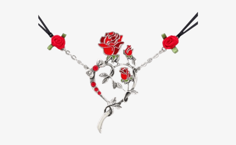Rose Heart Pendant - Necklace, transparent png
