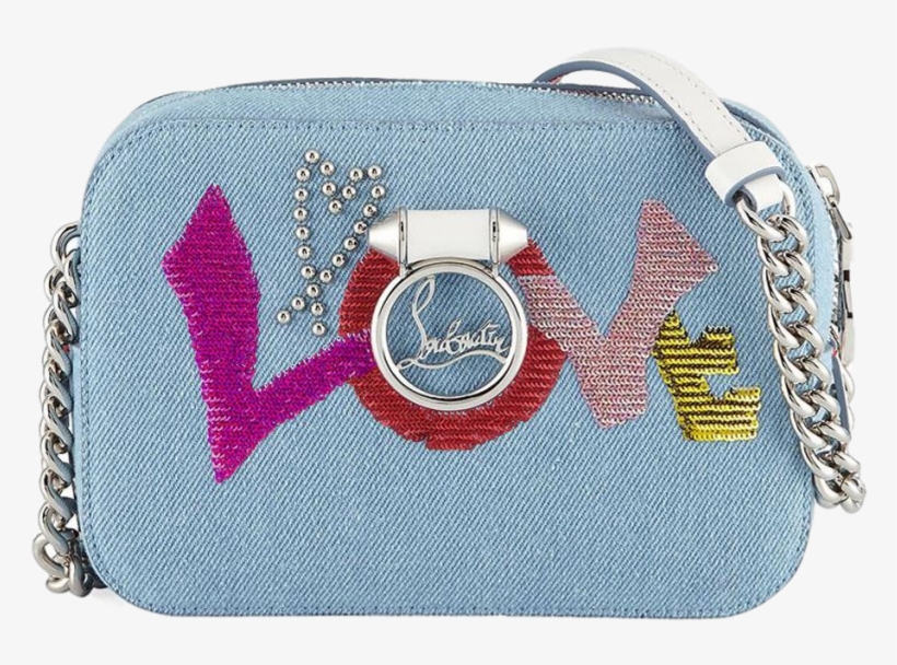 Brand New Christian Louboutin Rubylou Mini Love Denim - Wristlet, transparent png