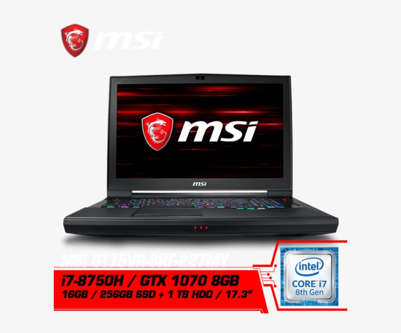 Msi Gt75vr 8rf 227my Gaming Laptop - Msi, transparent png