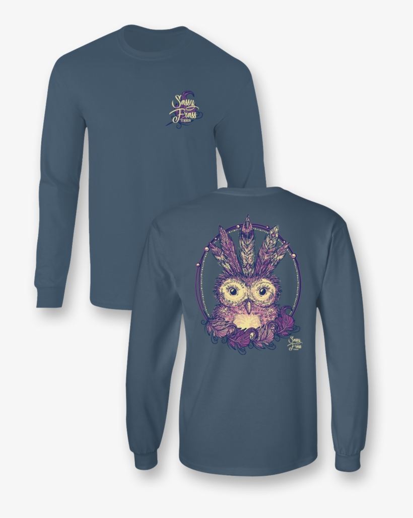 Sassy Frass Spirit Owl Feathers Long Sleeve Bright - Pink Flamingo Christmas Shirt, transparent png