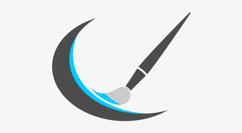 Paint Brush Clipart Logo - Crescent, transparent png