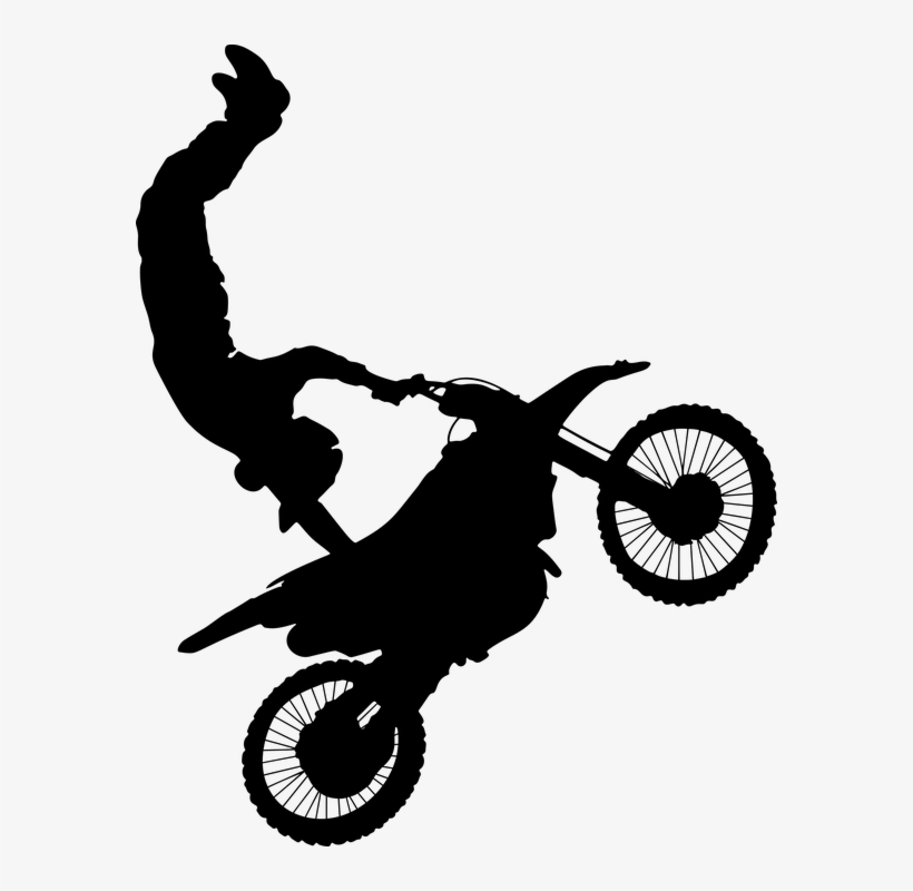 Athlete, Bicycle, Bike, Boy, Male, Man, Motocross - Motocross Stunt Silhouette, transparent png