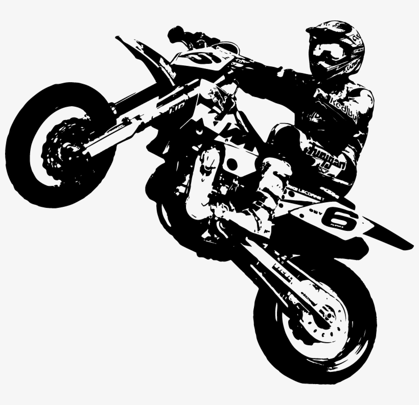 Banner Black And White Ktm Wall Decal Motorcycle Sticker - Supermoto Clipart, transparent png