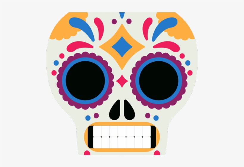 Skeleton Head Clipart Skull Mask - Mascara De Dia De Muertos, transparent png