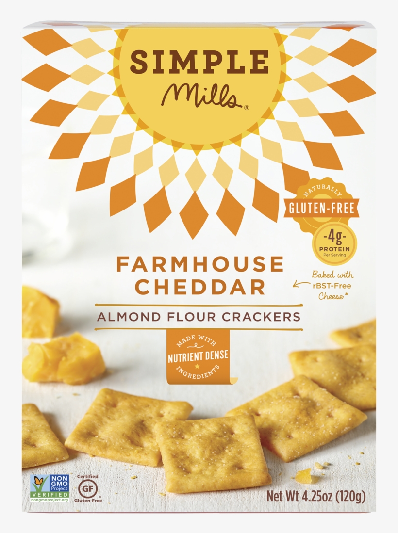Crackers Farmhouse Cheddar Front Web V=1548445700 - Simple Mills Crackers, transparent png