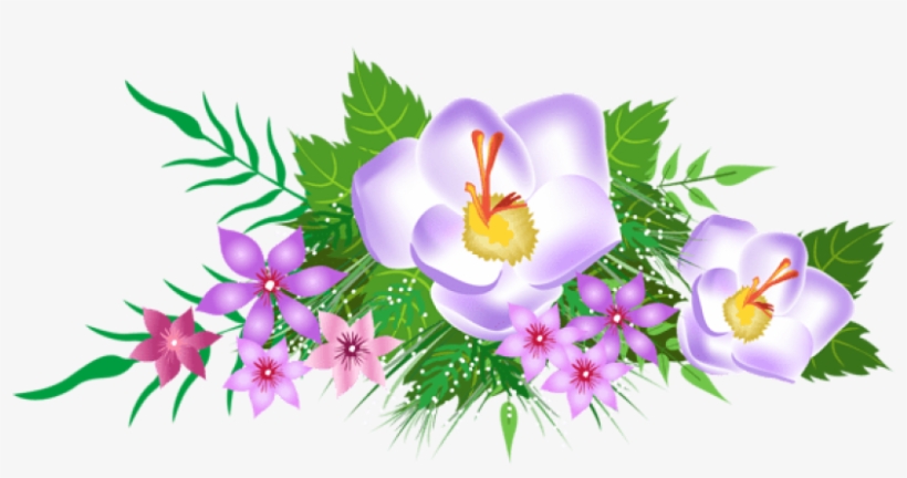Free Png Download Flowers Decorative Element Clipart - Spring Flowers Clipart Png, transparent png