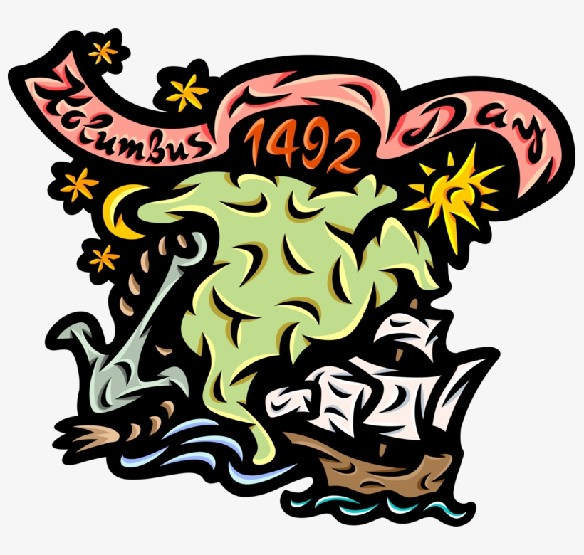 Vector Illustration Of Columbus Day 1492 Tall Ship, transparent png