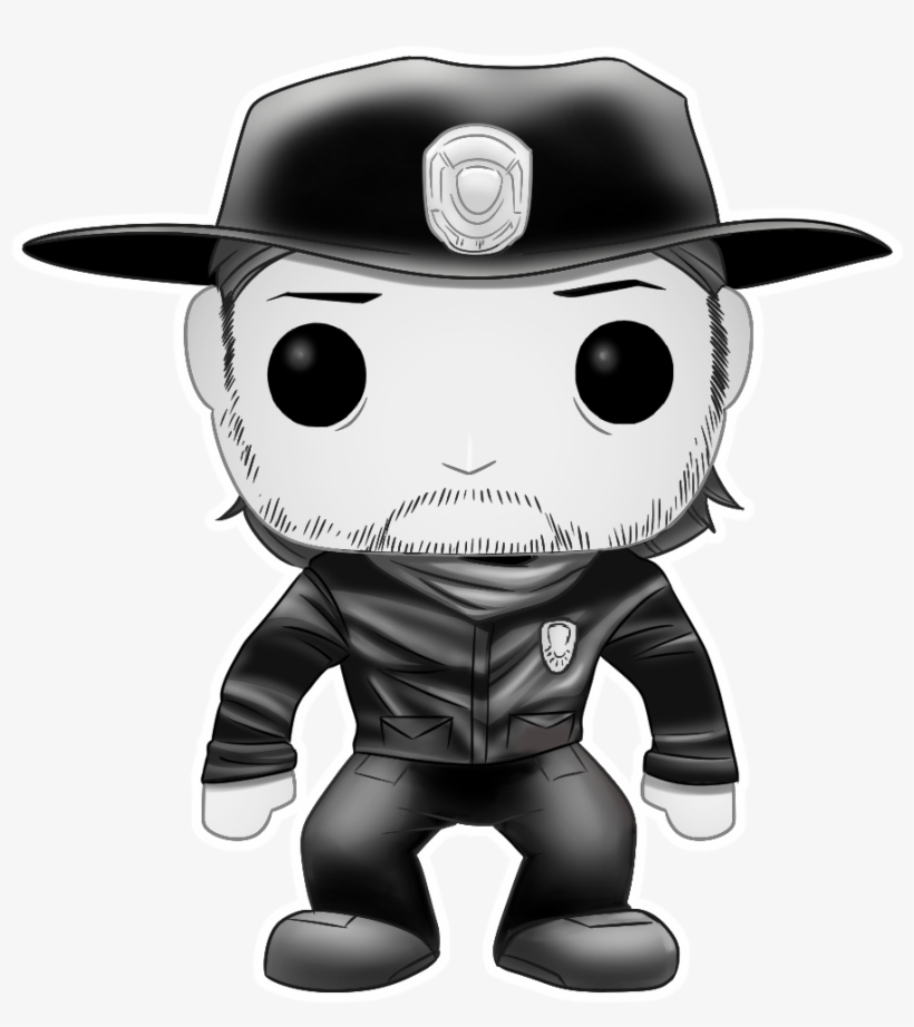 #01 Rick Grimes - Cartoon, transparent png