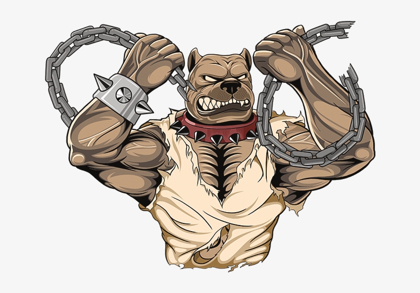 Pitbull Muscle - Muscular Pitbull Cartoon, transparent png