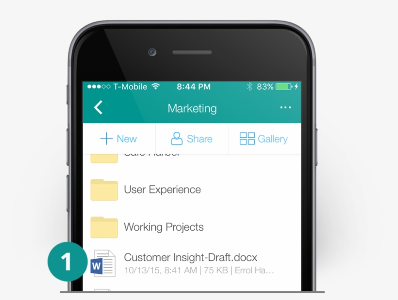 To Share A File, Jane Taps The File Icon, And A Menu - Iphone, transparent png