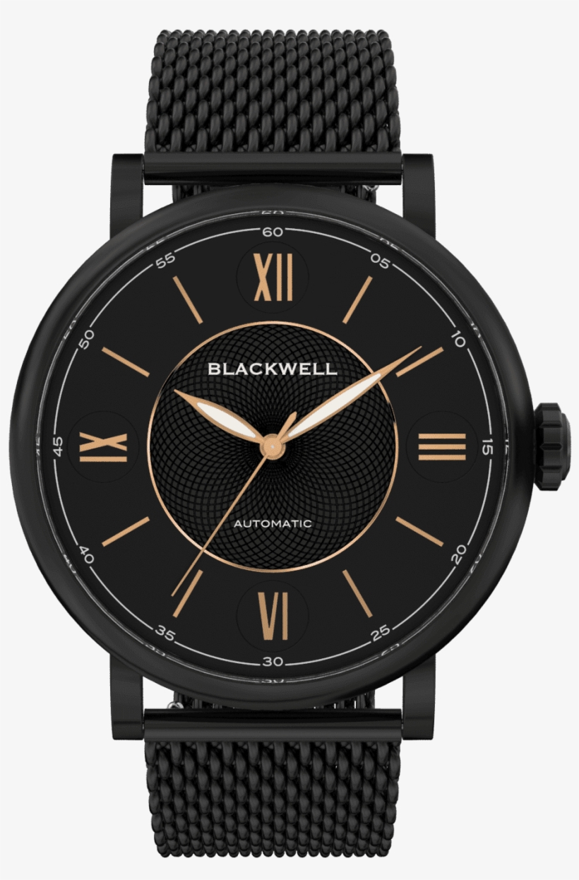 Black Dial With Black Plated Steel And Black Plated - Watch, transparent png