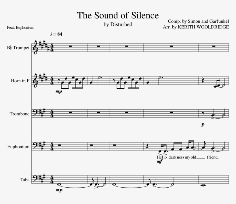 The Sound Of Silence - Mo Dao Zu Shi Sheet Music, transparent png