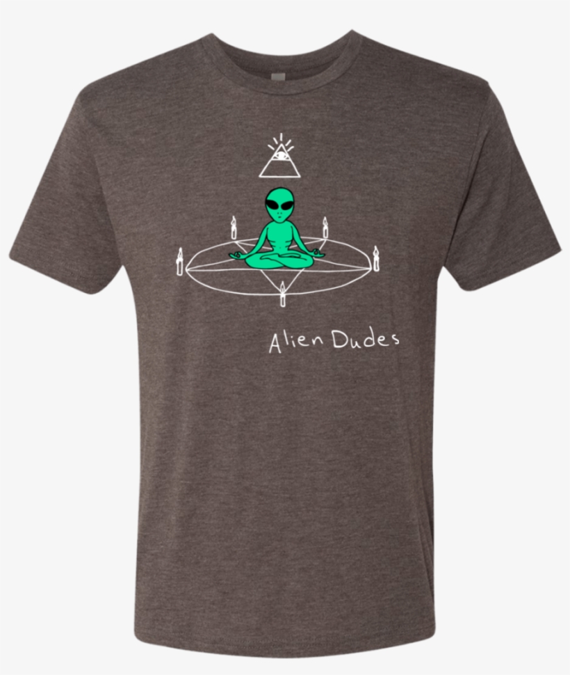 Men's Macchiato Triblend T-shirt Showing A Green Alien - Shirt, transparent png