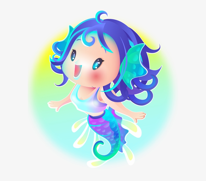My Personal Illustration, Created Cute Little Mermaids - Cartoon, transparent png