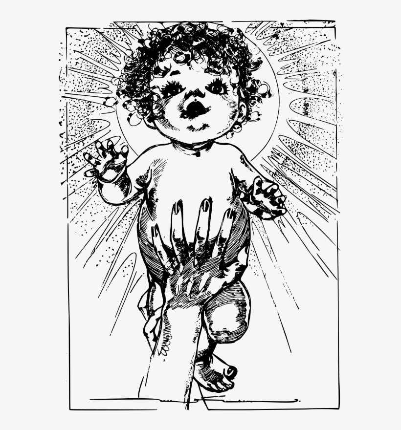Baby In A Hand - Kid Raised Vector Hand, transparent png