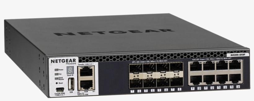 Netgear M4300 8x8f 16x10g 8x10gbase T 8xsfp Half Width - 10 Gbit Switch 8 Port, transparent png
