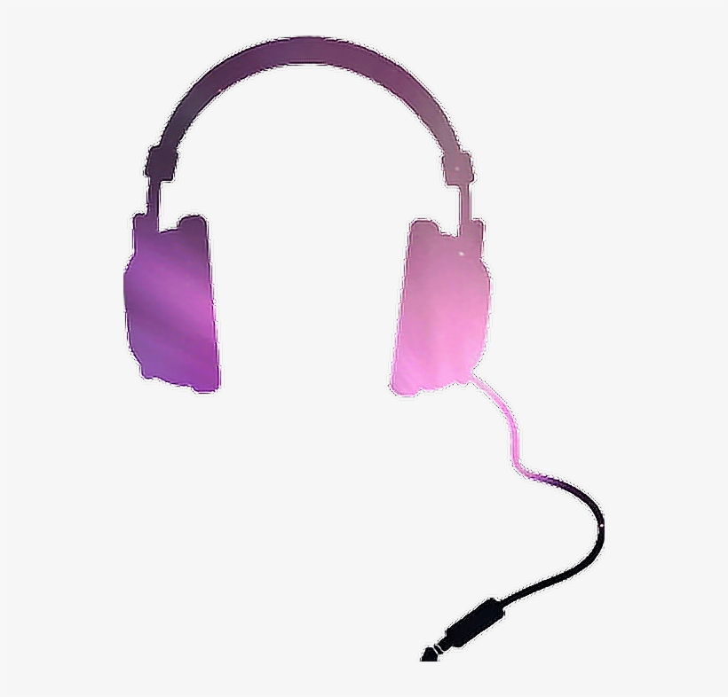 Headphones Galaxy Pink Violet Sticker Report Abuse - Music Gif, transparent png