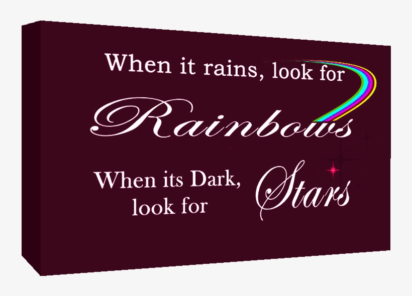 Rainbow Quote Plum Canvas Wall Art Print - Calligraphy, transparent png