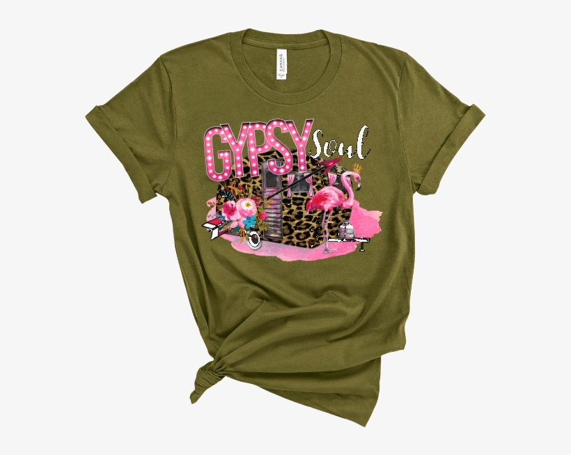 Gypsy Soul - Bella Canvas Olive 3001, transparent png