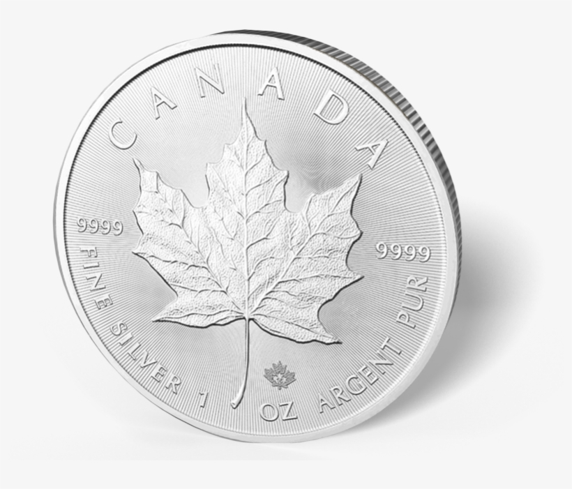 Picture Of 1 Oz Canadian Silver Maple Leaf Coins - Coin, transparent png