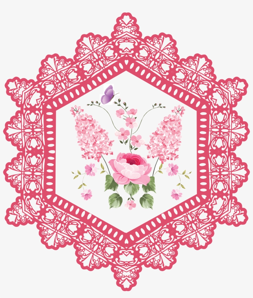 Florals And Lace Is A Downloadable Machine Embroidery - In Memoriam Card, transparent png
