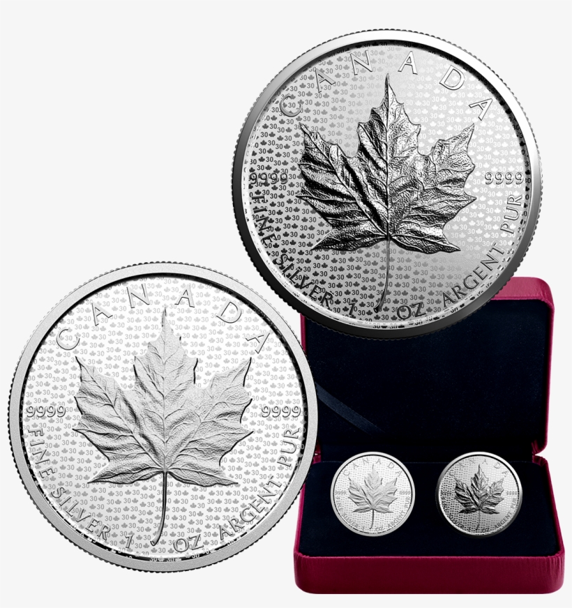 2018 1 Oz Canada 30th Anniversary Of The Silver Maple - 2018 30 Anniversary Maple Leaf, transparent png