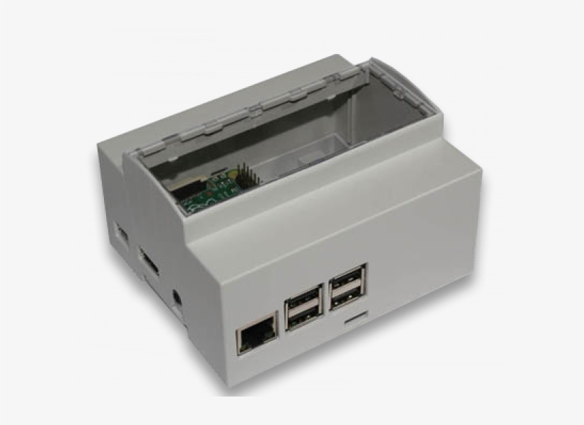 Boitier Raspberry Pi 3 Rail Din, transparent png