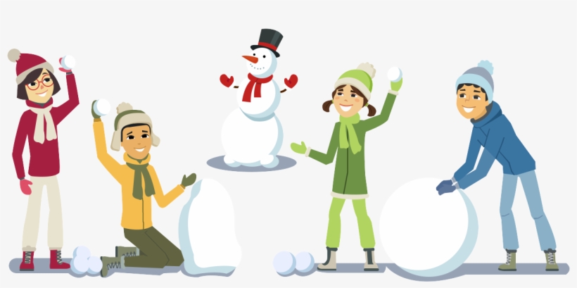 Winter Snowman Playing Snowball - Snowball, transparent png