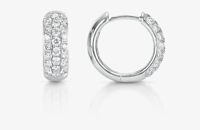 Earrings Ananta Signature Diamond Pave Hoop Earrings - Earrings, transparent png