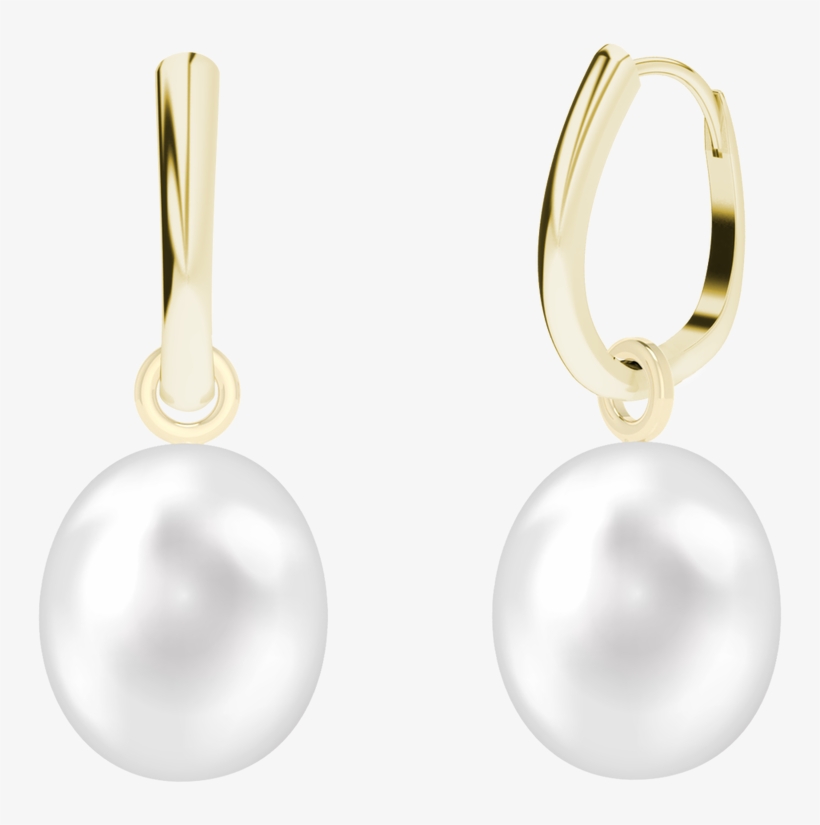 9ct Yellow Gold Drop Earring Detachable Pearl Earring - Earrings, transparent png