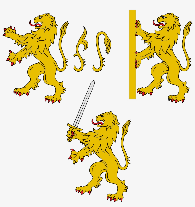 Lion Heraldry - Google Search - Heraldic Lion Holding Sword, transparent png
