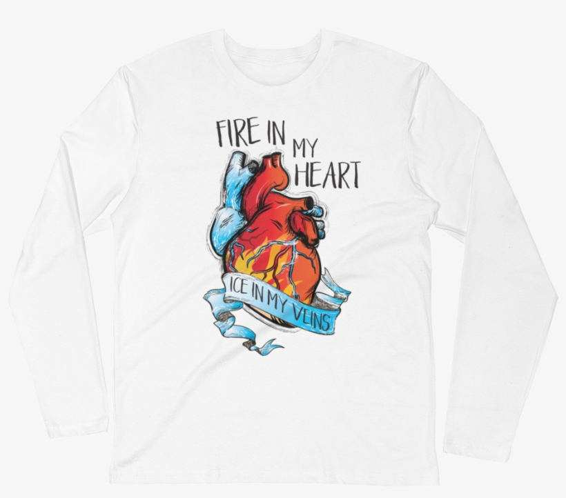 Fire & Ice Hockey Long Sleeve Fitted Crew Shirt - Ice Skating, transparent png