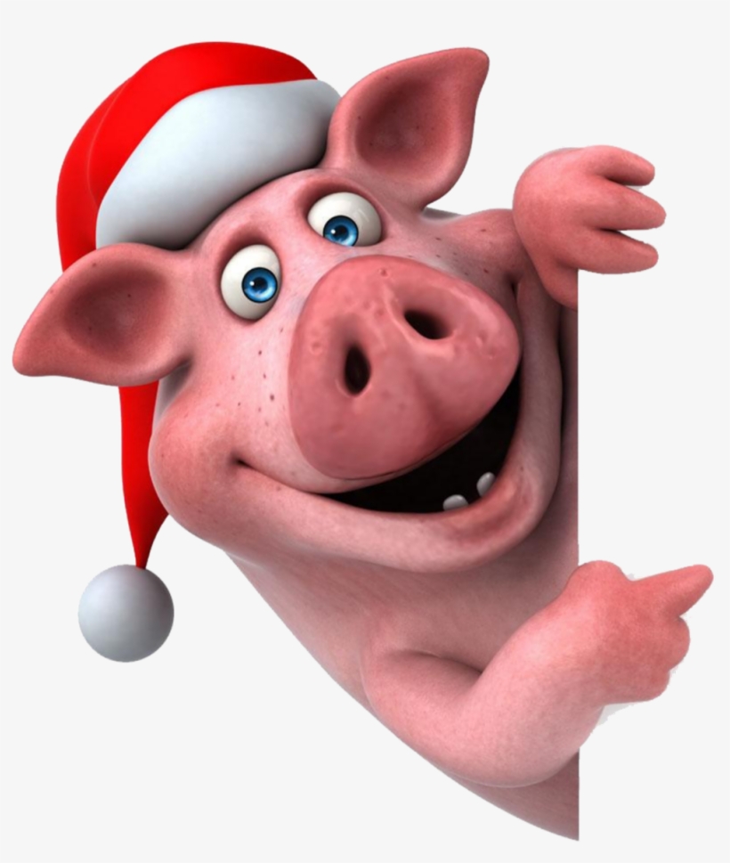 Pig Sticker - Pig Santa Claus, transparent png