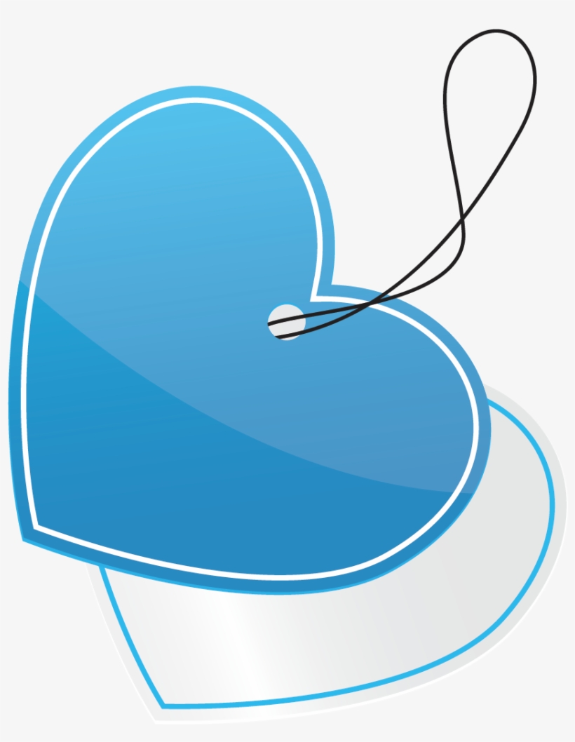 Clip Black And White Stock Blue Heart Shaped Transprent - Coração Azul Vetor, transparent png