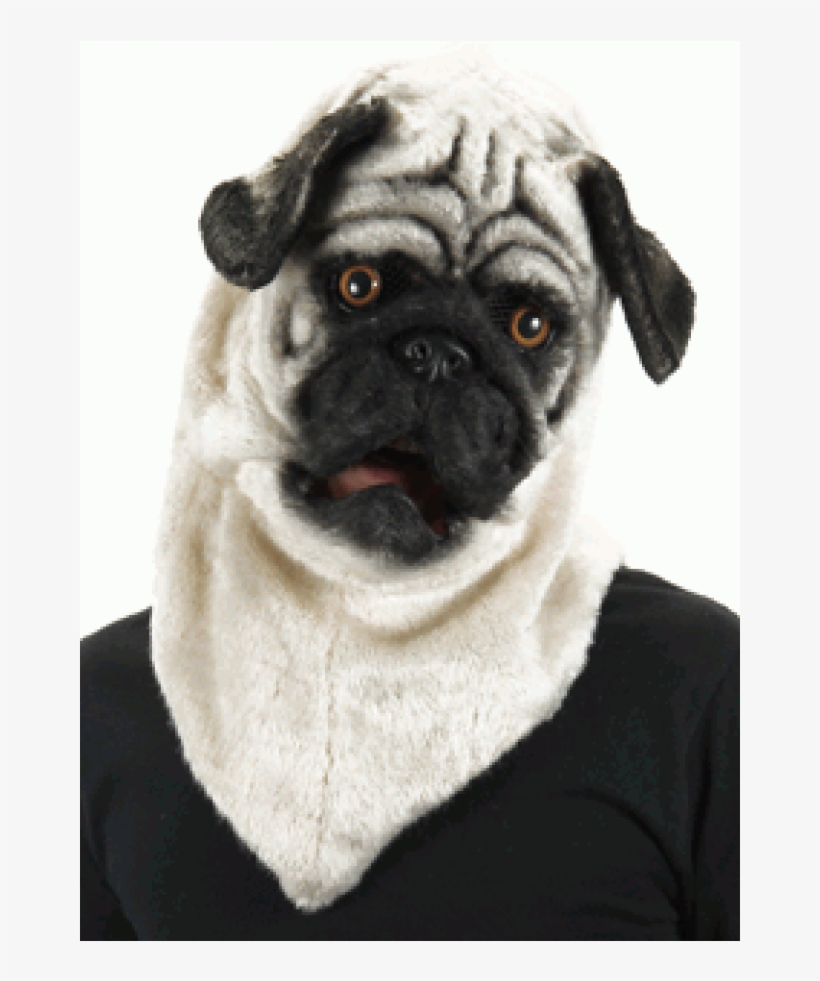 Furry Pug Mouth Mover Mask At Cosplay Costume Closet - Pug Halloween Mask, transparent png