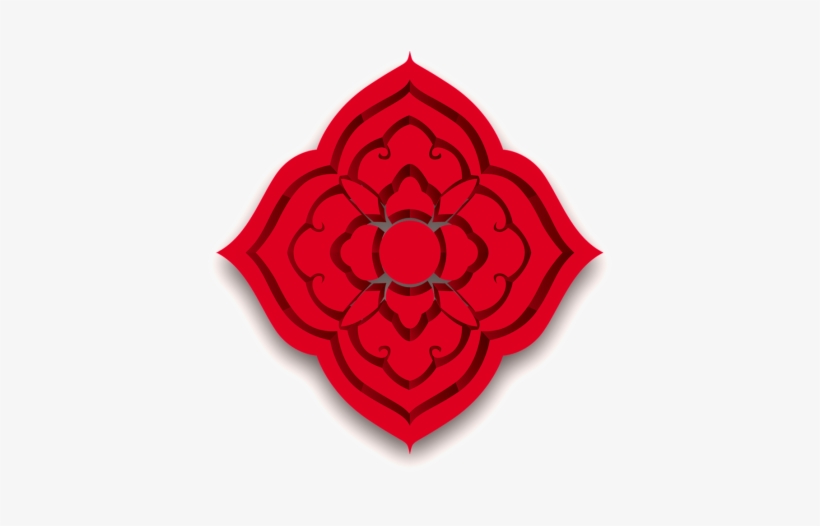 Hand Painted Flat Red Vintage Pattern Psd Decorative - Clarion, transparent png