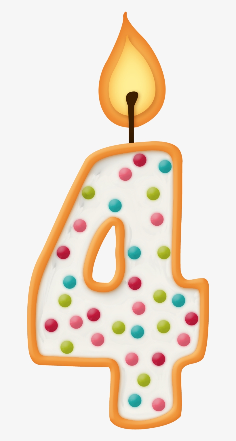Velas De Cumpleaños Con Números - Vela 4 Años Png, transparent png