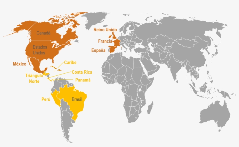 Algunos Países Con Oportunidad De Exportación En Audiovisual - Globe Map Robinson Projection Vector, transparent png