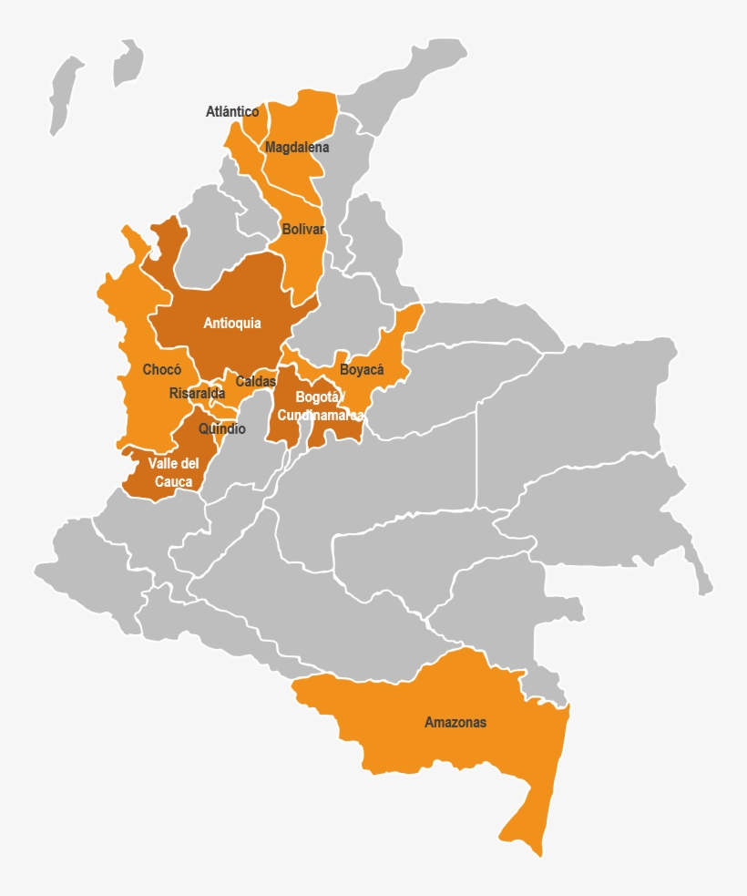 Oferta Exportable En Audiovisual - Colombia Map With Flag, transparent png