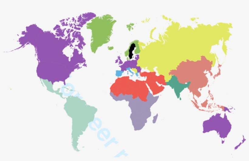 World Map With Depicted Ethnic Categories - Simple High Quality World Map, transparent png
