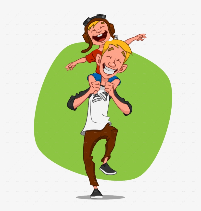 Fathersday Sticker - Father And Son Illustration, transparent png