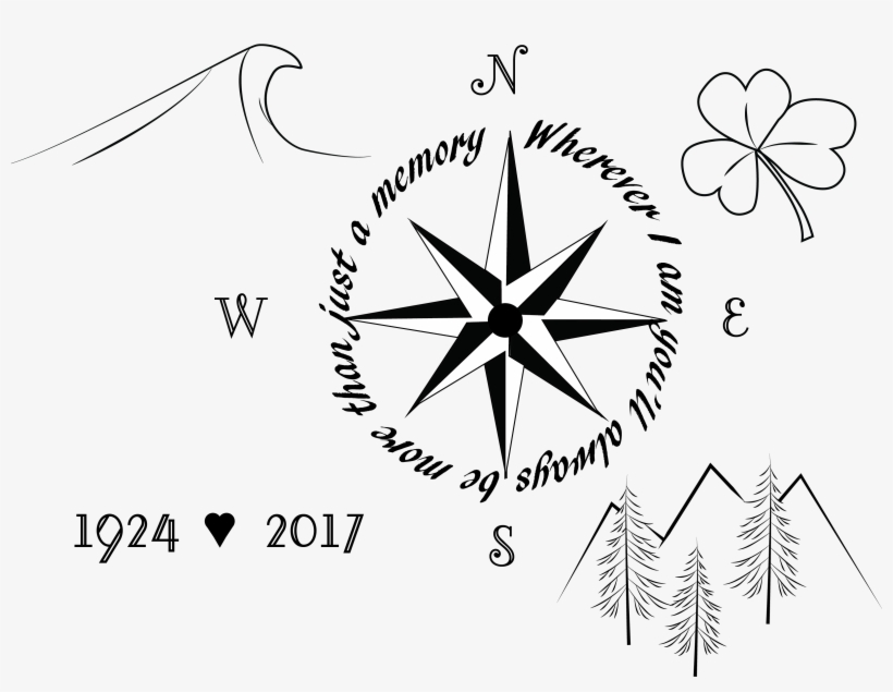 Compass Tattoo Shadow Glider Cantonfolkhero Lewis Soot - Line Art, transparent png