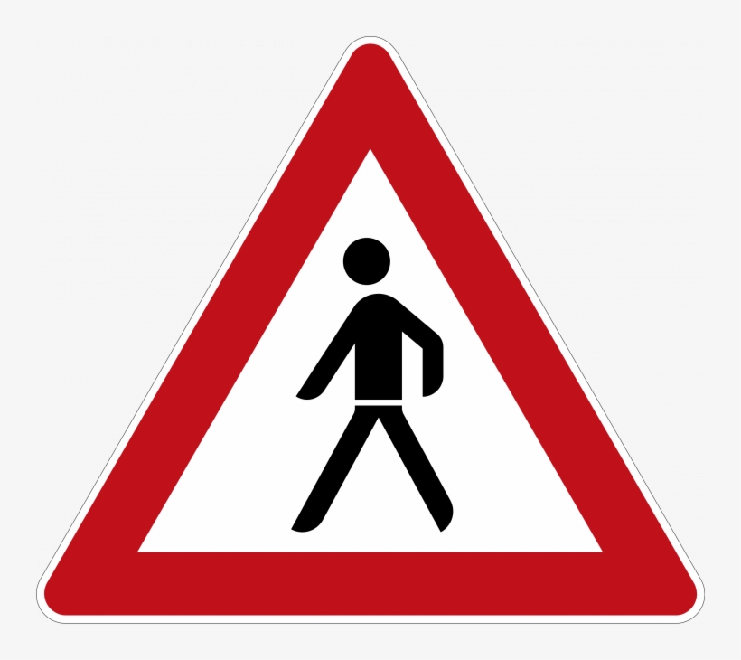 Pedestrians Possible - Dangers Sign, transparent png