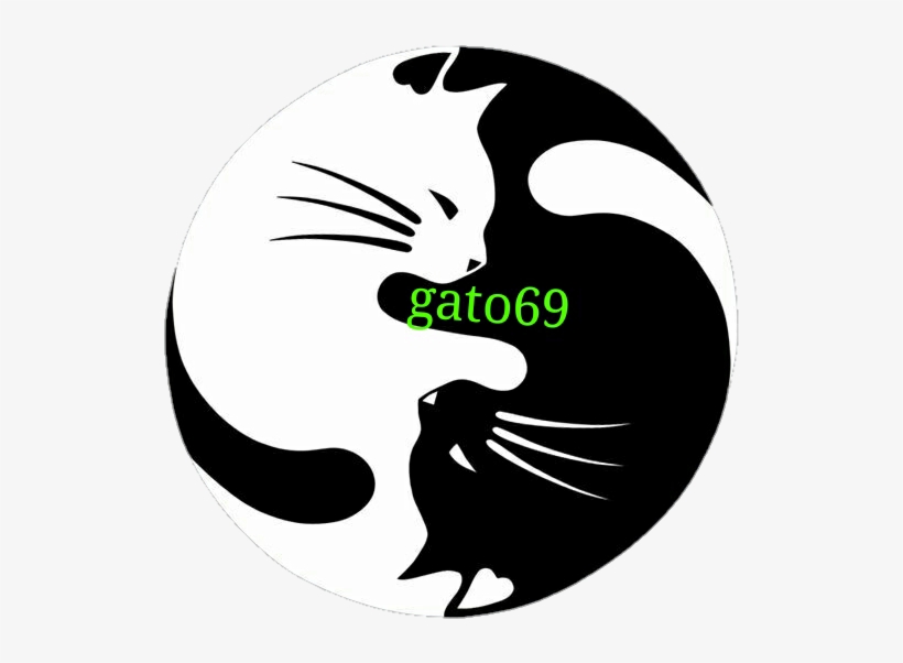 Gato69 On Twitter - Cat Yin And Yang, transparent png