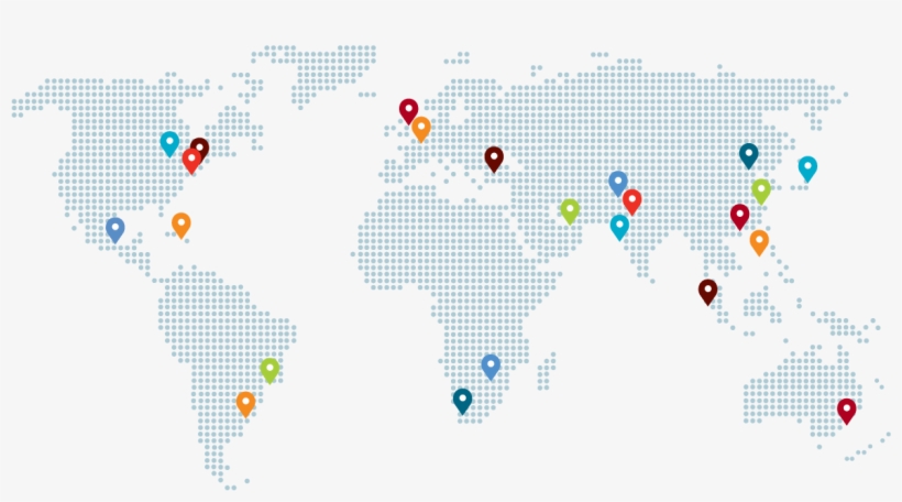 World Map Showing Office Locations - Map, transparent png