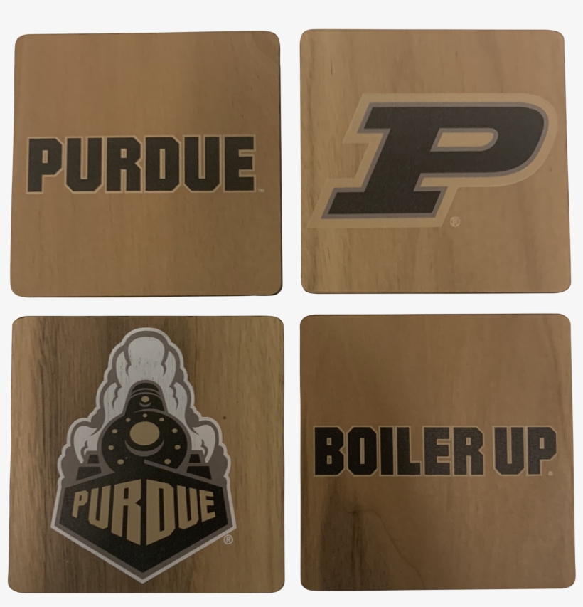 Purdue University Walnut Coaster Set - New Purdue, transparent png