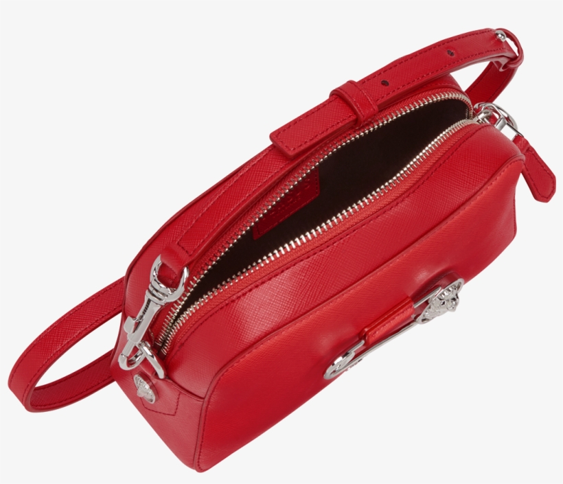 Safety Pin Saffiano Leather Bag - Messenger Bag, transparent png