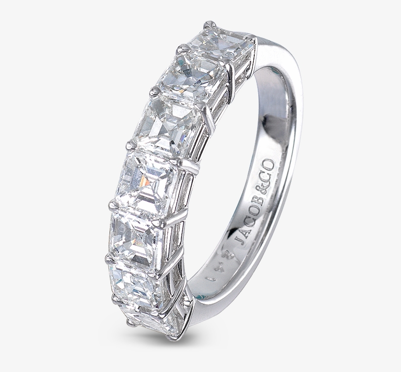 Square Emerald-cut Partial Eternity Band - Square Diamond Eternity Band, transparent png