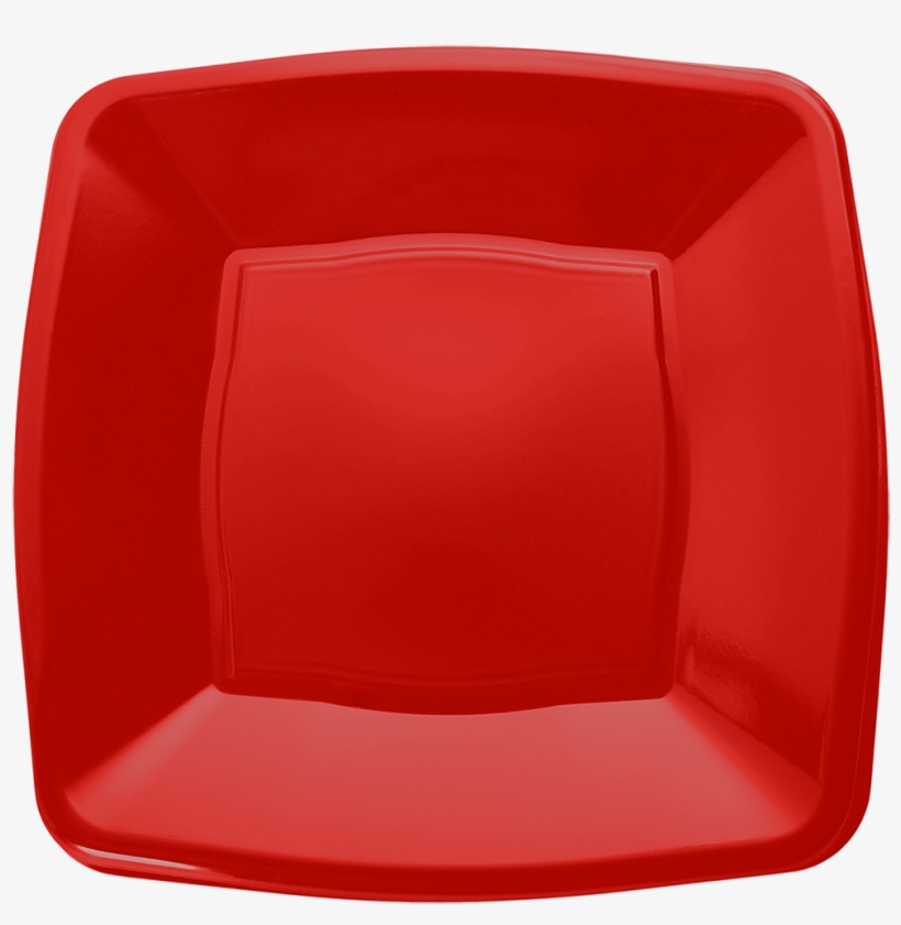 Red Square Disposable Plastic Party Side Plates 7"/18cm - Plate, transparent png
